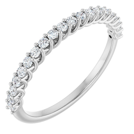 10K Gold Round Lab-Grown Diamond Woven-Design Anniversary Band – 1/8–1/3 CTW - White Gold
