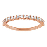 10K Gold Round Lab-Grown Diamond Woven-Design Anniversary Band – 1/8–1/3 CTW - Rose Gold - view 3