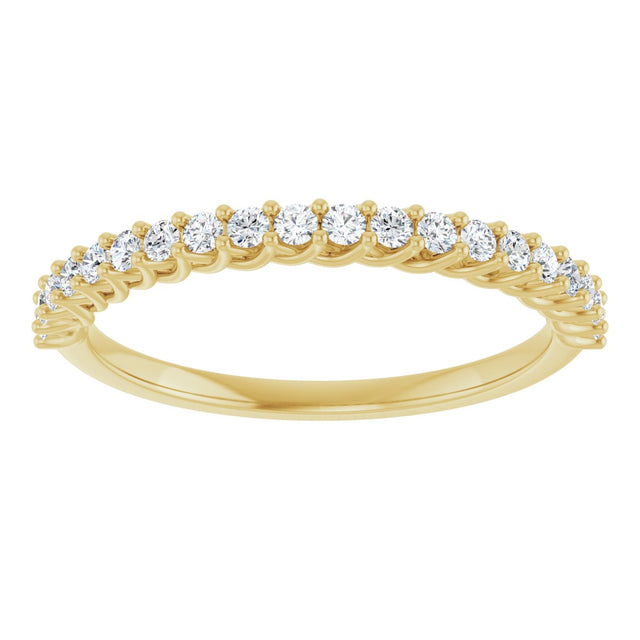 10K Gold Round Natural Diamond Woven-Design Anniversary Band – 1/8–1/3 CTW - Yellow Gold - view 3