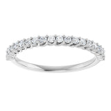 10K Gold Round Lab-Grown Diamond Woven-Design Anniversary Band – 1/8–1/3 CTW - White Gold - view 3