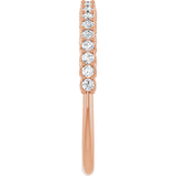 10K Gold Round Lab-Grown Diamond Woven-Design Anniversary Band – 1/8–1/3 CTW - Rose Gold - view 4