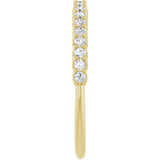10K Gold Round Natural Diamond Woven-Design Anniversary Band – 1/8–1/3 CTW - Yellow Gold - view 4