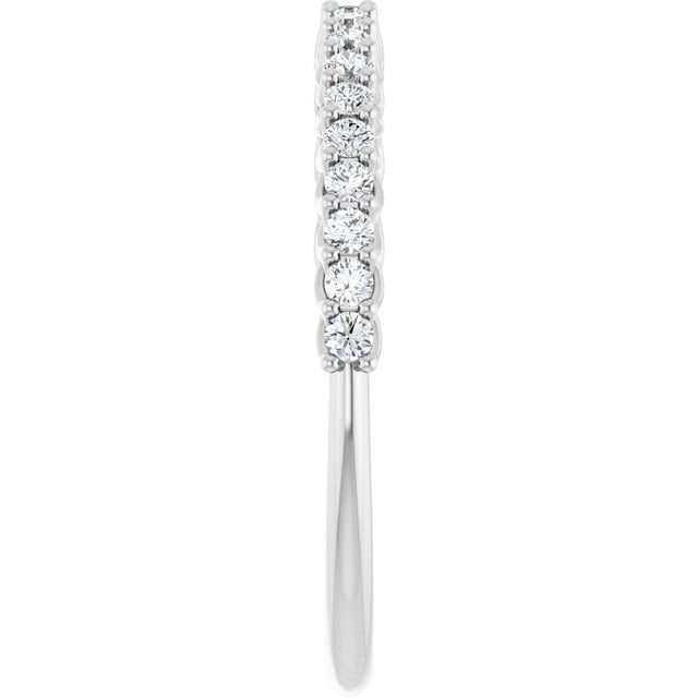 10K Gold Round Lab-Grown Diamond Woven-Design Anniversary Band – 1/8–1/3 CTW - White Gold - view 4