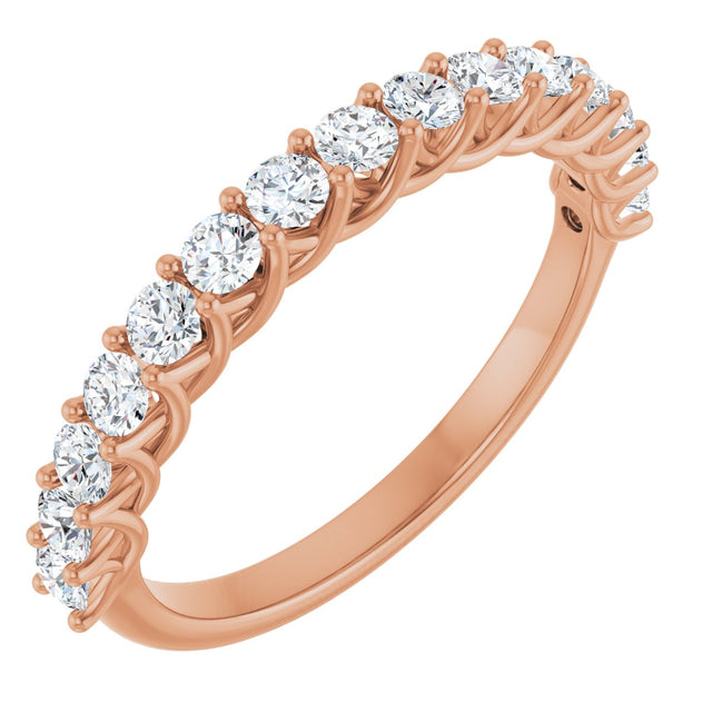 10K Gold Round Lab-Grown Diamond Woven-Design Anniversary Band – 1/2–1 1/3 CTW - Rose Gold