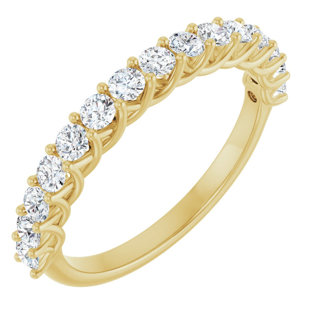 10K Gold Round Natural Diamond Woven-Design Anniversary Band – 3/8–1 1/3 CTW - Yellow Gold