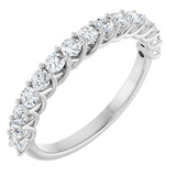 10K Gold Round Natural Diamond Woven-Design Anniversary Band – 3/8–1 1/3 CTW - White Gold