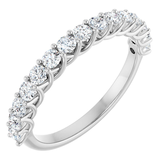 10K Gold Round Natural Diamond Woven-Design Anniversary Band – 3/8–1 1/3 CTW - White Gold