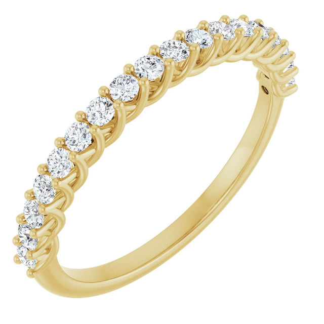 10K Gold Round Lab-Grown Diamond Woven-Design Anniversary Band – 1/8–1/3 CTW - Yellow Gold