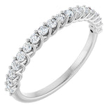 10K Gold Round Natural Diamond Woven-Design Anniversary Band – 1/8–1/3 CTW - White Gold