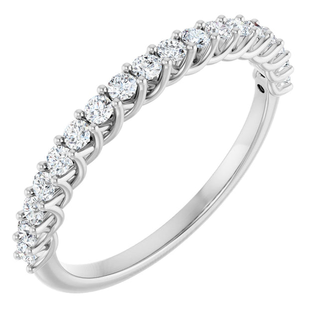 10K Gold Round Natural Diamond Woven-Design Anniversary Band – 1/8–1/3 CTW - White Gold
