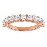 10K Gold Round Lab-Grown Diamond Woven-Design Anniversary Band – 1/2–1 1/3 CTW - Rose Gold - view 3