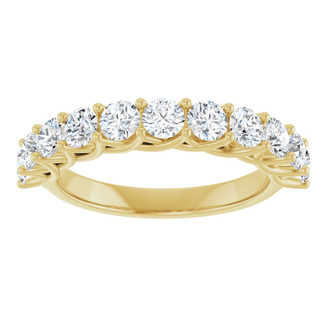 10K Gold Round Natural Diamond Woven-Design Anniversary Band – 3/8–1 1/3 CTW - Yellow Gold - view 3