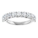 10K Gold Round Natural Diamond Woven-Design Anniversary Band – 3/8–1 1/3 CTW - White Gold - view 3