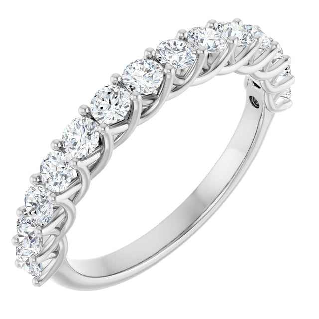 14K Gold Round Lab-Grown Diamond Woven-Design Anniversary Band – 1/2–1 CTW - White Gold