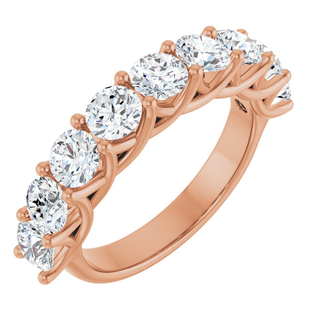 10K Gold Round Lab-Grown Diamond Woven-Design Anniversary Band – 1 1/2–3 CTW - Rose Gold