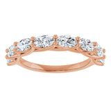 10K Gold Oval Natural Diamond Woven-Design Anniversary Band – 2 CTW - Rose Gold - view 3