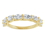 10K Gold Oval Natural Diamond Woven-Design Anniversary Band – 2 CTW - Yellow Gold - view 3