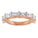 10K Gold Emerald Lab-Grown Diamond Woven-Design Anniversary Band – 2 5/8 CTW - Rose Gold - view 3
