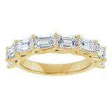 10K Gold Emerald Lab-Grown Diamond Woven-Design Anniversary Band – 2 5/8 CTW - Yellow Gold - view 3