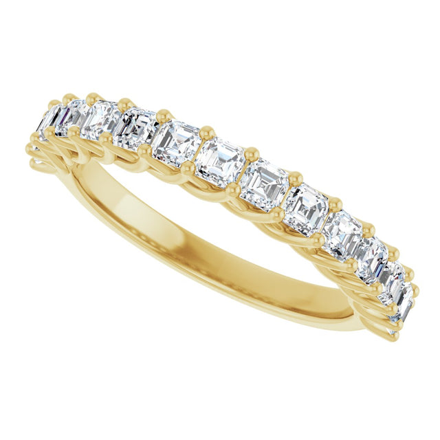 14K Gold Asscher Natural Diamond Woven-Design Anniversary Band – 3/4–1 1/8 CTW - Yellow Gold - view 5