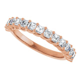 14K Gold Asscher Natural Diamond Woven-Design Anniversary Band – 3/4–1 1/8 CTW - Rose Gold - view 5
