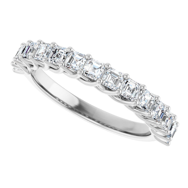 Platinum Asscher Natural Diamond Woven-Design Anniversary Band – 3/4–1 1/8 CTW - view 5