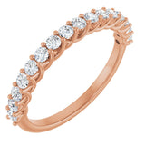 10K Gold Round Natural Diamond Woven-Design Anniversary Band – 3/8–1 1/3 CTW - Rose Gold