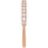 10K Gold Round Natural Diamond Woven-Design Anniversary Band – 1/8–1/3 CTW - Rose Gold - view 4
