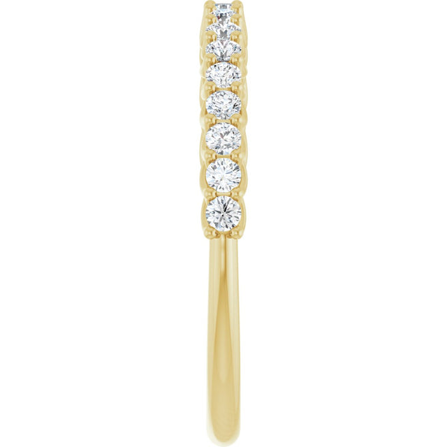 10K Gold Round Lab-Grown Diamond Woven-Design Anniversary Band – 1/8–1/3 CTW - Yellow Gold - view 4