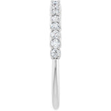 10K Gold Round Natural Diamond Woven-Design Anniversary Band – 1/8–1/3 CTW - White Gold - view 4