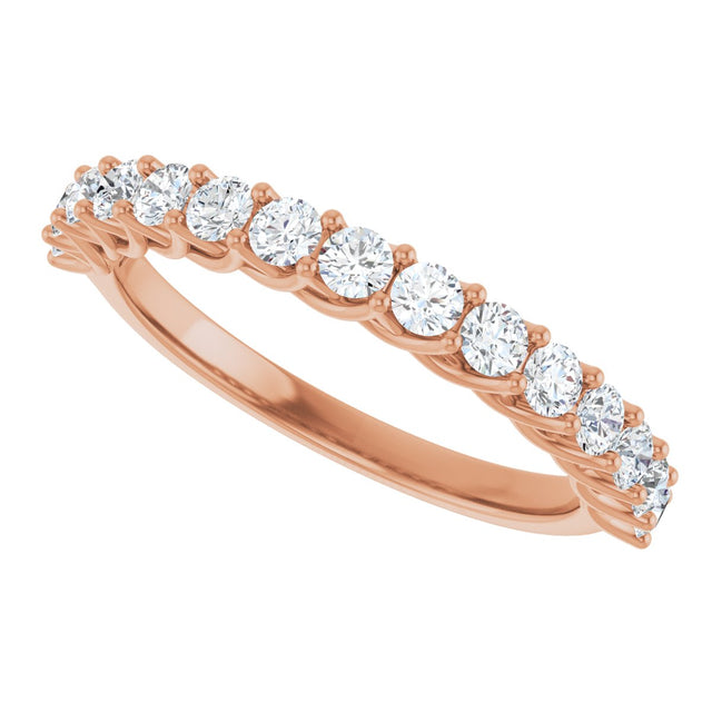 10K Gold Round Lab-Grown Diamond Woven-Design Anniversary Band – 1/2–1 1/3 CTW - Rose Gold - view 5