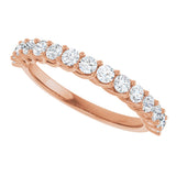 10K Gold Round Natural Diamond Woven-Design Anniversary Band – 3/8–1 1/3 CTW - Rose Gold - view 5