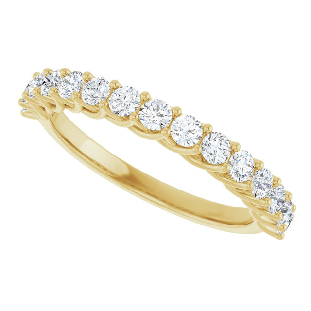 10K Gold Round Natural Diamond Woven-Design Anniversary Band – 3/8–1 1/3 CTW - Yellow Gold - view 5