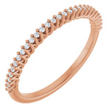 10K Gold Round Natural Diamond Woven-Design Anniversary Band – 1/8–1/3 CTW - Rose Gold