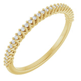 10K Gold Round Natural Diamond Woven-Design Anniversary Band – 1/8–1/3 CTW - Yellow Gold