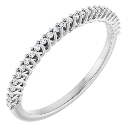10K Gold Round Natural Diamond Woven-Design Anniversary Band – 1/8–1/3 CTW - White Gold