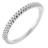 10K Gold Round Lab-Grown Diamond Woven-Design Anniversary Band – 1/8–1/3 CTW - White Gold