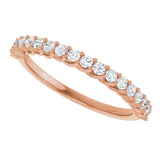 10K Gold Round Natural Diamond Woven-Design Anniversary Band – 1/8–1/3 CTW - Rose Gold - view 5
