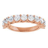 10K Gold Round Lab-Grown Diamond Woven-Design Anniversary Band – 1 1/2–3 CTW - Rose Gold - view 3