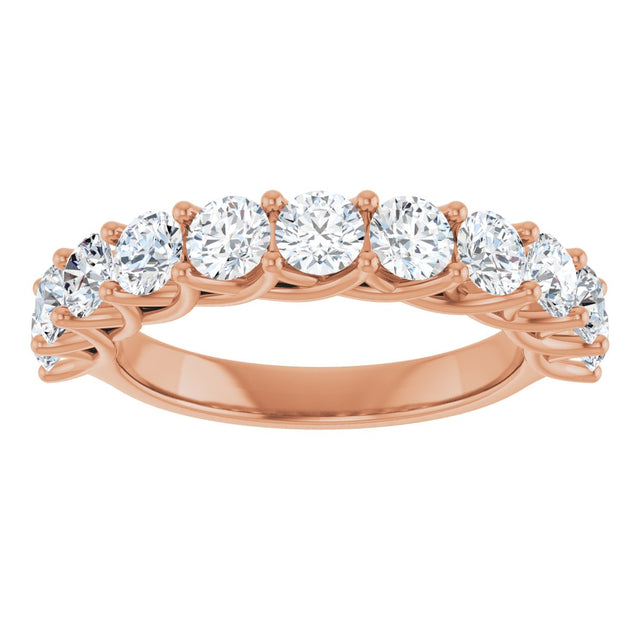 10K Gold Round Lab-Grown Diamond Woven-Design Anniversary Band – 1 1/2–3 CTW - Rose Gold - view 3