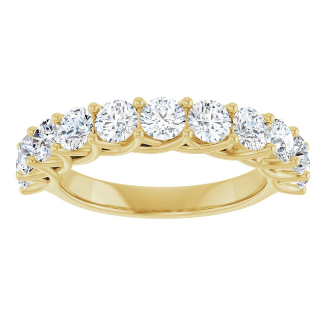 10K Gold Round Lab-Grown Diamond Woven-Design Anniversary Band – 1 1/2–3 CTW - Yellow Gold - view 3