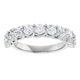 10K Gold Round Lab-Grown Diamond Woven-Design Anniversary Band – 1 1/2–3 CTW - White Gold - view 3