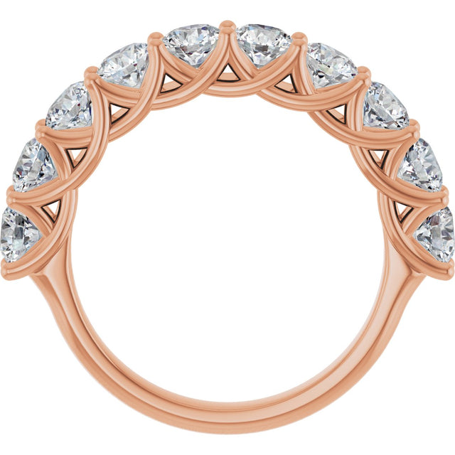 10K Gold Round Lab-Grown Diamond Woven-Design Anniversary Band – 1 1/2–3 CTW - Rose Gold - view 2