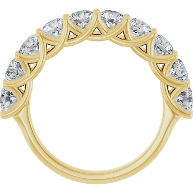 10K Gold Round Lab-Grown Diamond Woven-Design Anniversary Band – 1 1/2–3 CTW - Yellow Gold - view 2