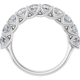 10K Gold Round Lab-Grown Diamond Woven-Design Anniversary Band – 1 1/2–3 CTW - White Gold - view 2