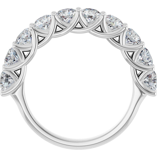 10K Gold Round Lab-Grown Diamond Woven-Design Anniversary Band – 1 1/2–3 CTW - White Gold - view 2