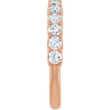 10K Gold Round Lab-Grown Diamond Woven-Design Anniversary Band – 1/2–1 1/3 CTW - Rose Gold - view 4