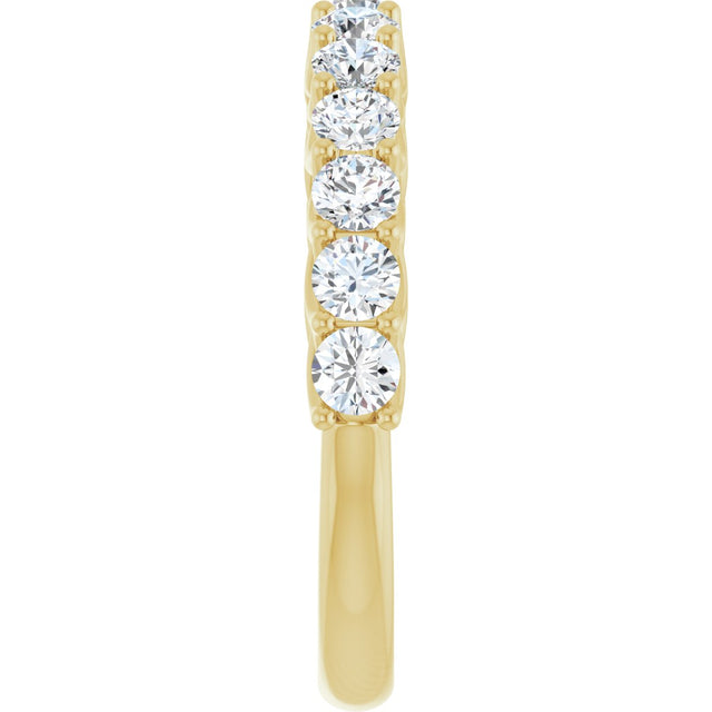 10K Gold Round Natural Diamond Woven-Design Anniversary Band – 3/8–1 1/3 CTW - Yellow Gold - view 4