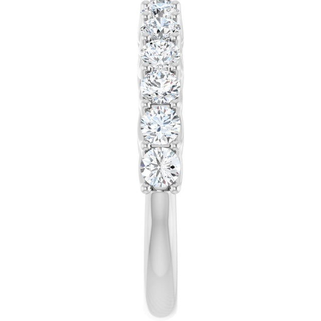 10K Gold Round Natural Diamond Woven-Design Anniversary Band – 3/8–1 1/3 CTW - White Gold - view 4