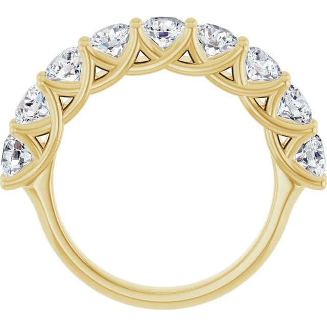 10K Gold Round Lab-Grown Diamond Woven-Design Anniversary Band – 1 1/2–3 CTW - Yellow Gold - view 2